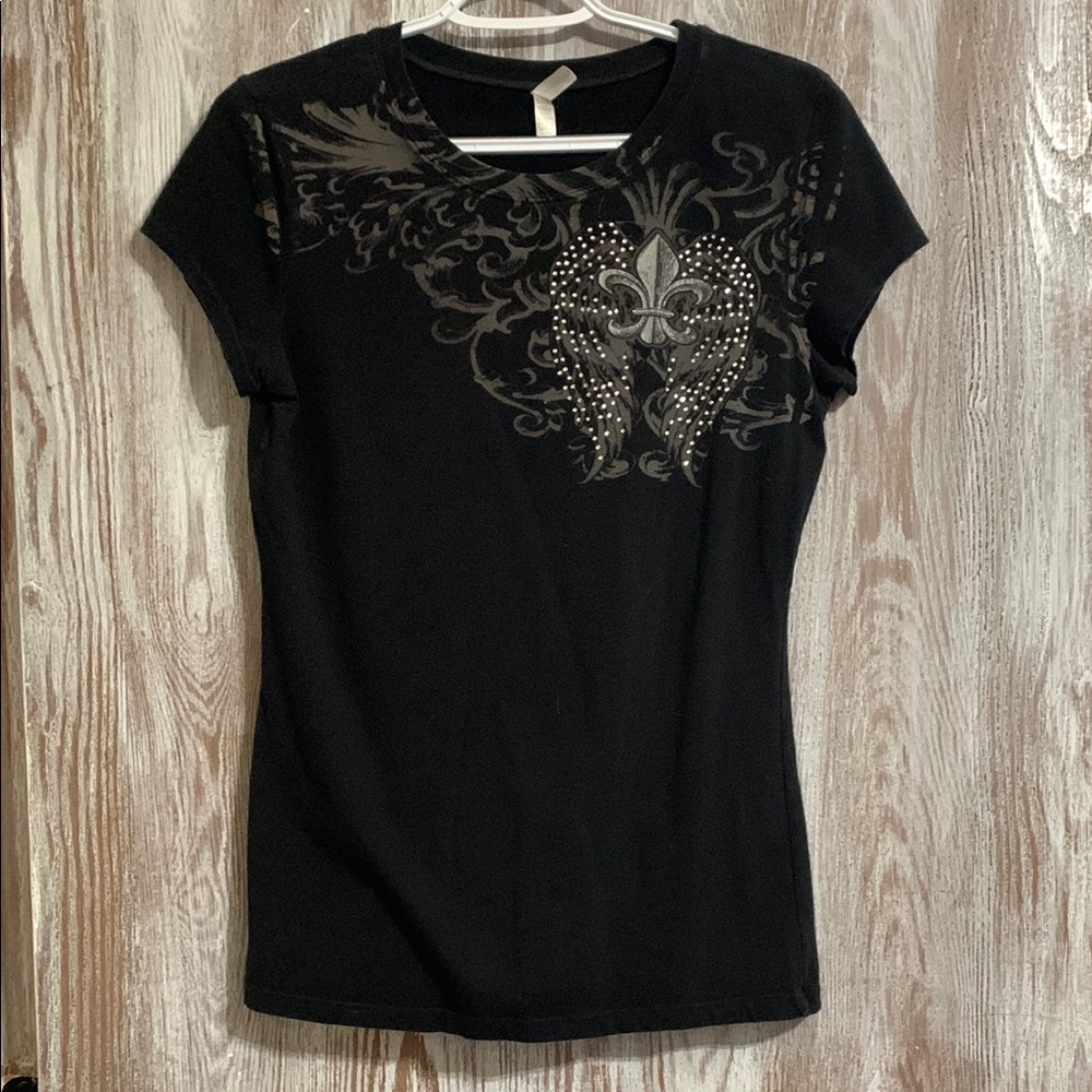 Reserved Black Fitted Graphic T-Shirt